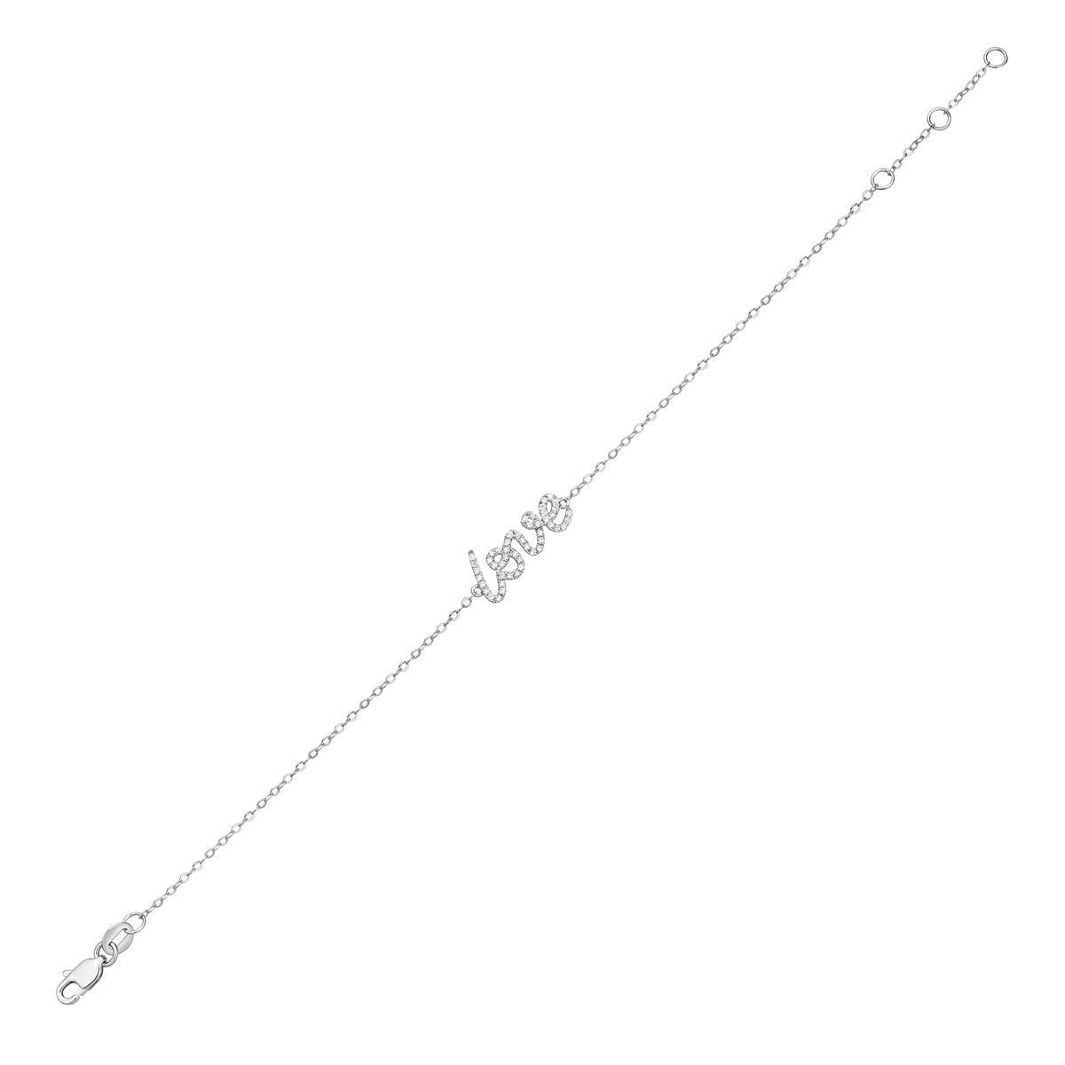 14K White Gold Diamond "Love" Bracelet, 0.16ct
