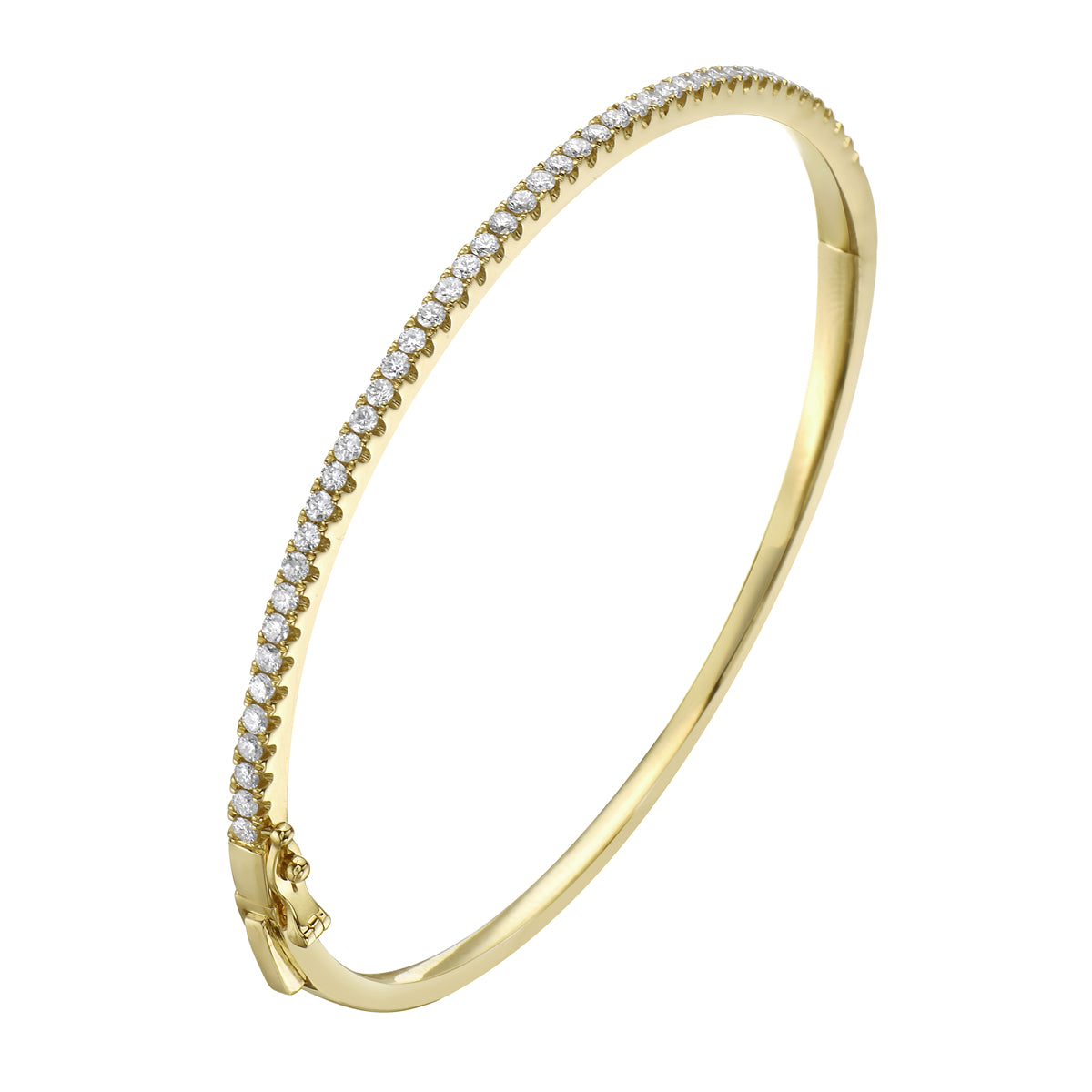 Classic 14K Yellow Gold Diamond Bangle, 0.92ct