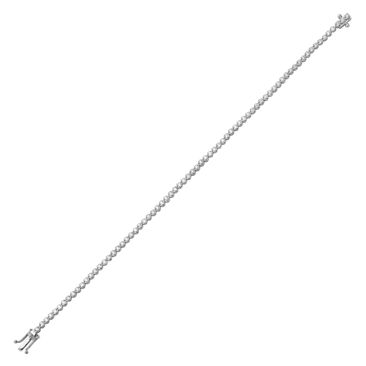14K White Gold Diamond Jamie Tennis Bracelet, 1ct