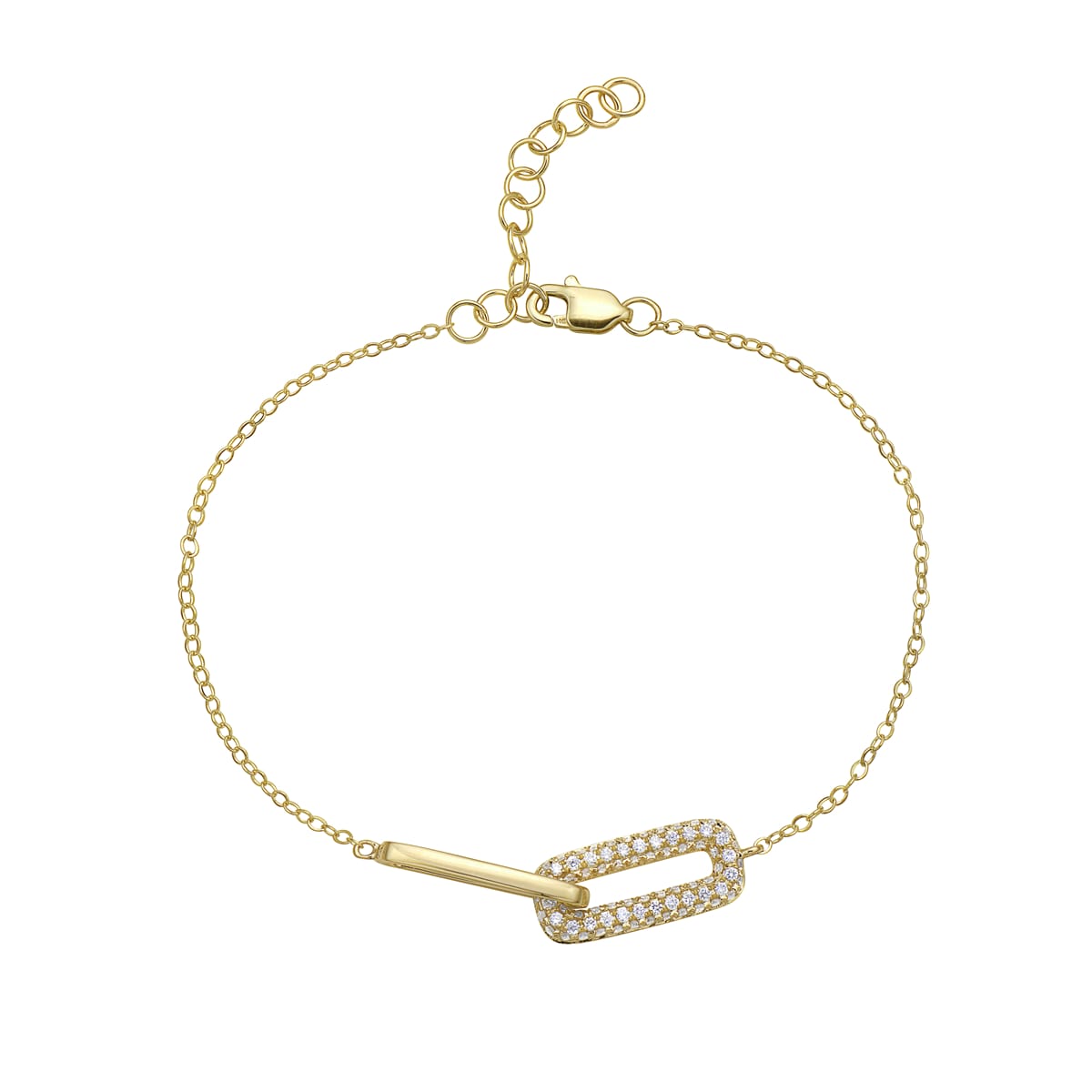 14K Yellow Gold Diamond Paperclip Bracelet, 0.41ct