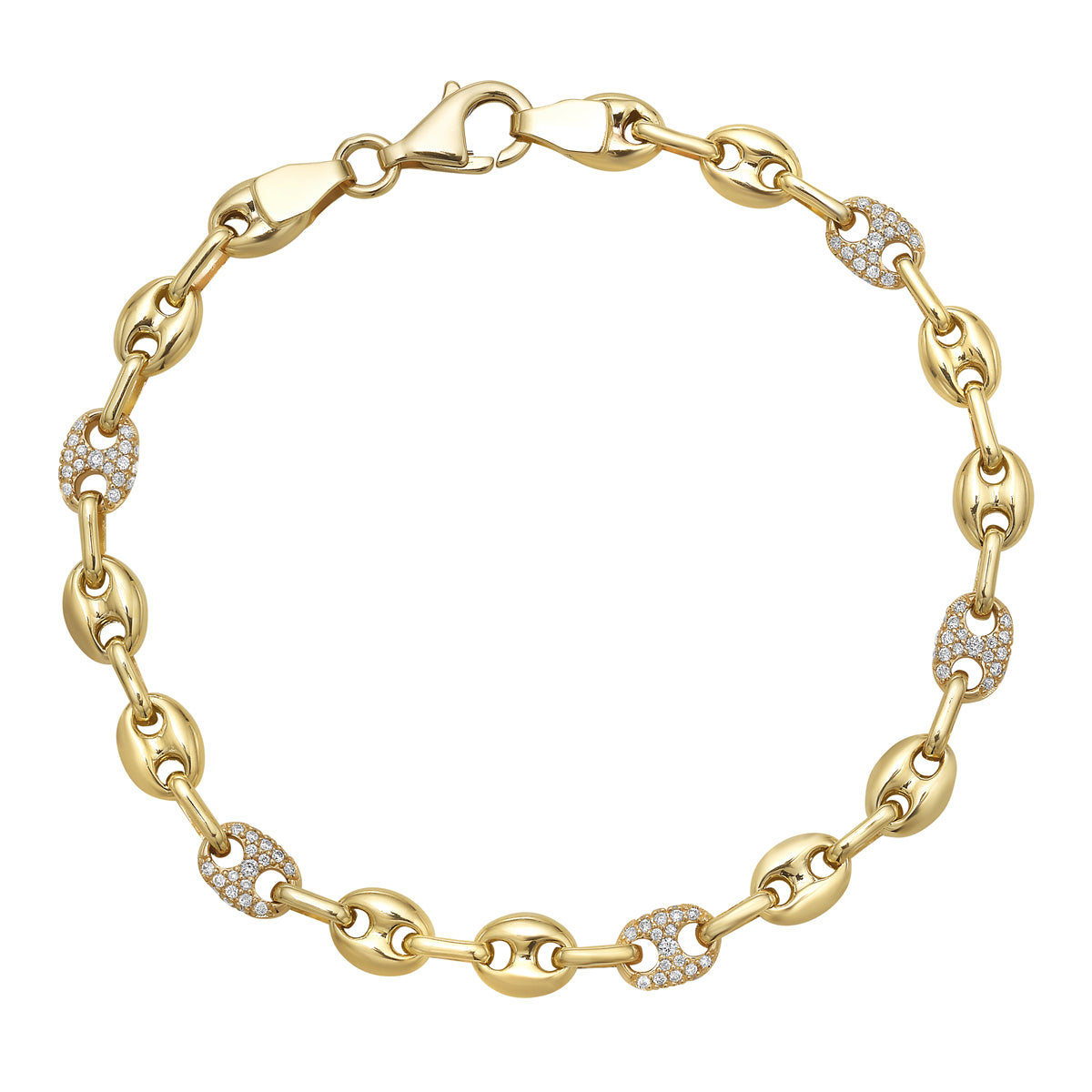AB156073Y - Bracelet 14KY/5.9G 180RD-0.57CT