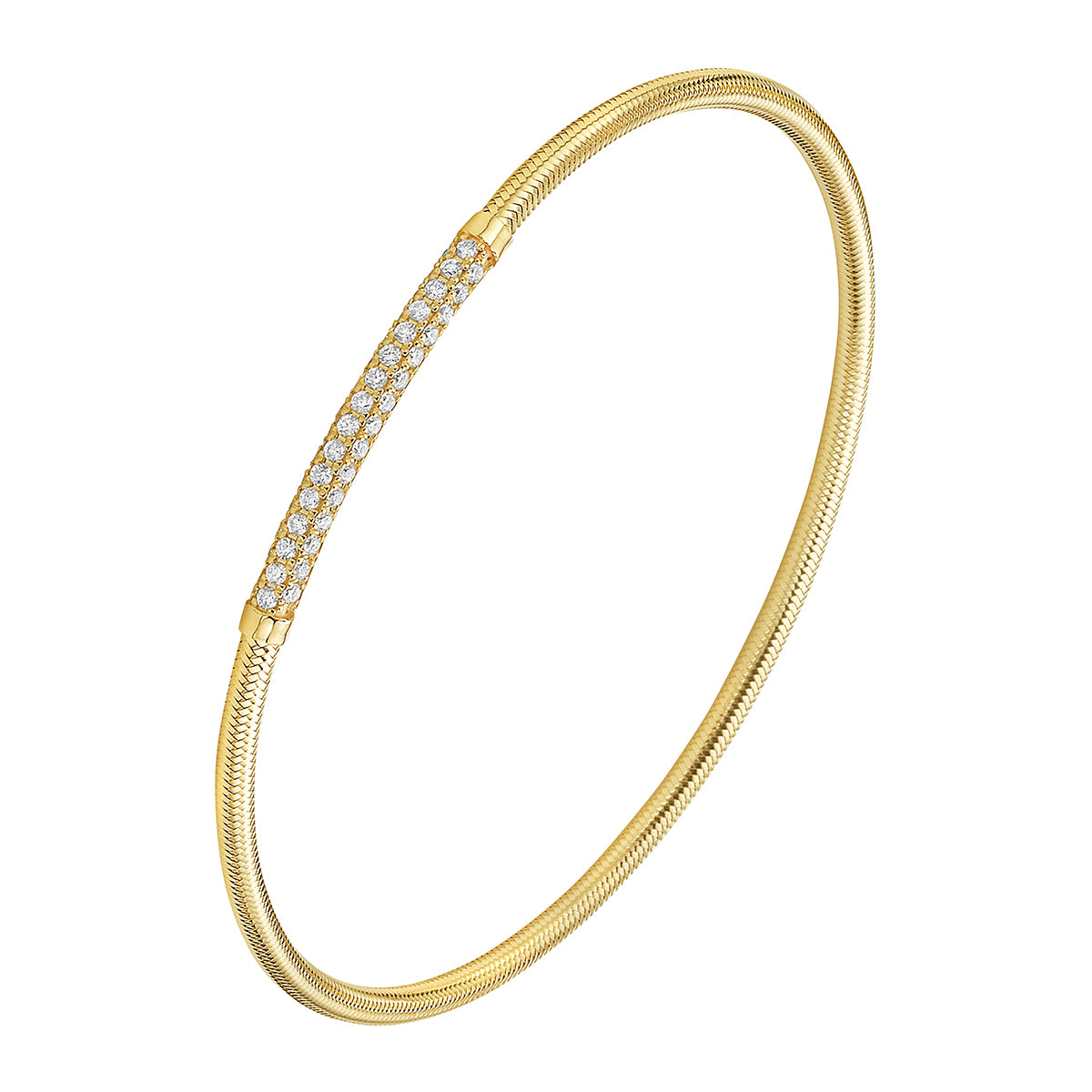 14K Yellow Gold Diamond Bangle, 0.38ct
