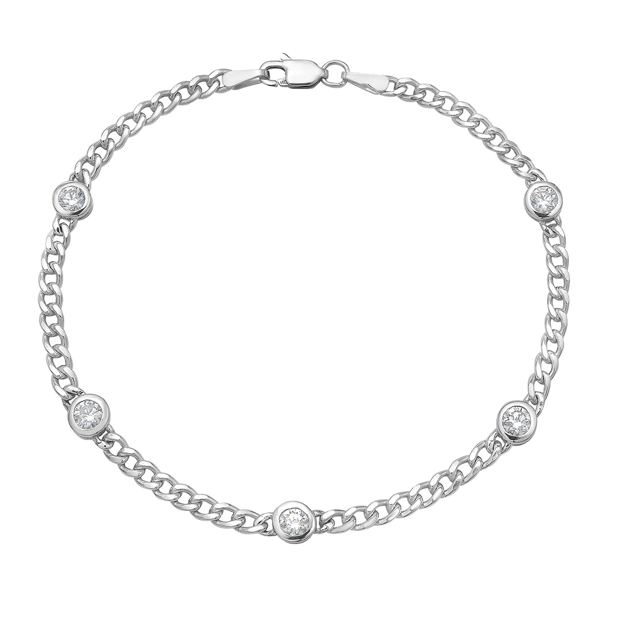 AB156081 - Bracelet 14KW/2.6G 5RD-0.73CT