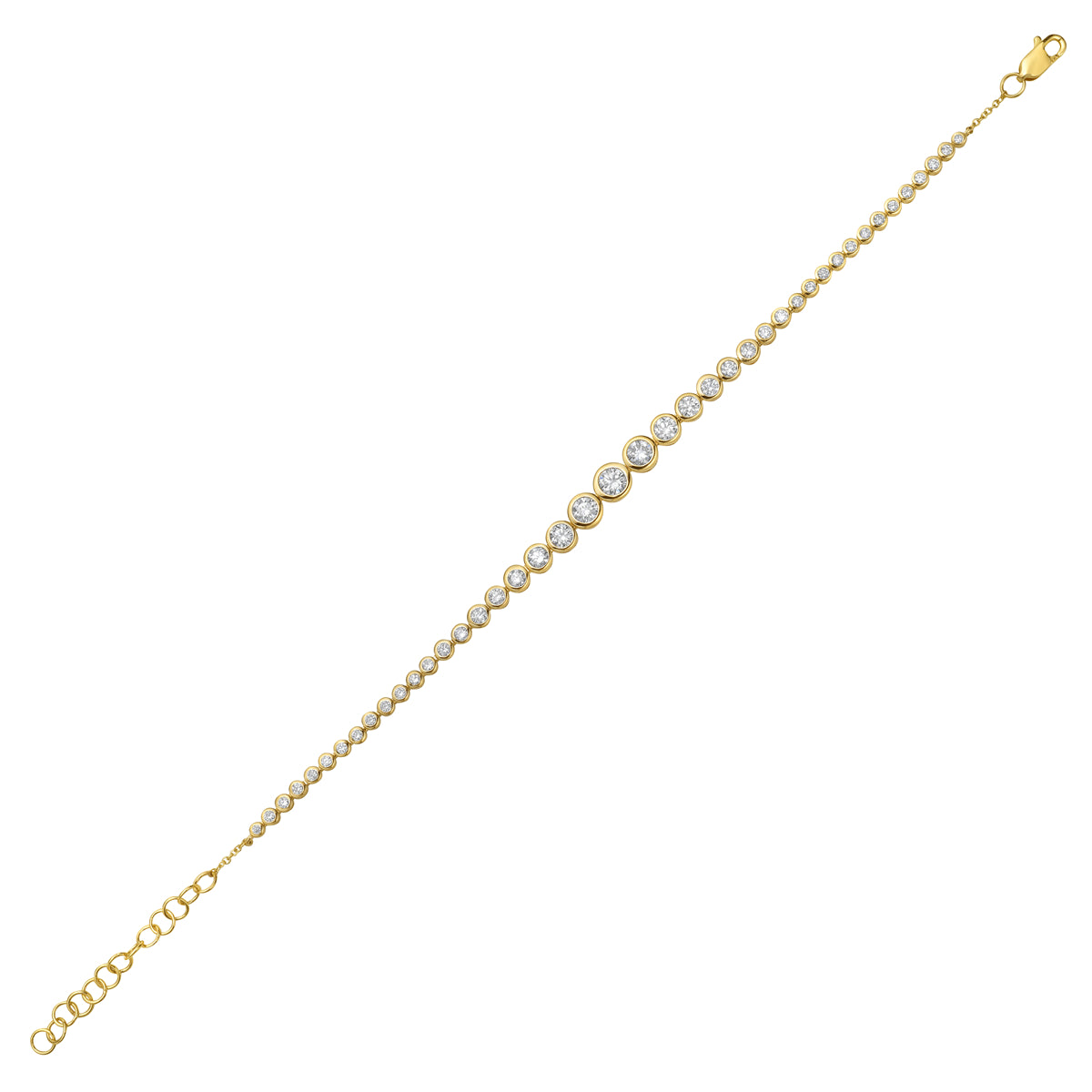 14K Yellow Gold Round Diamond Bracelet, 1.63ct