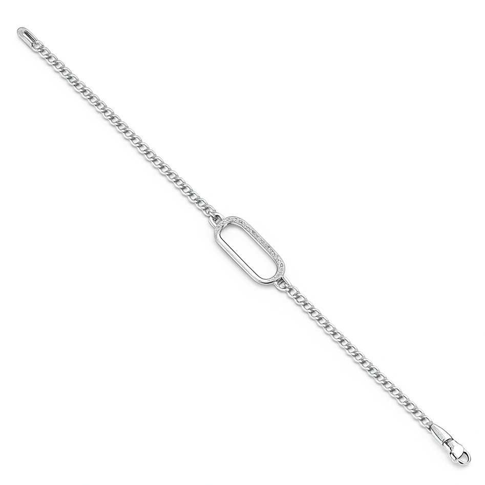 14K White Gold Diamond Bracelet, 0.09ct