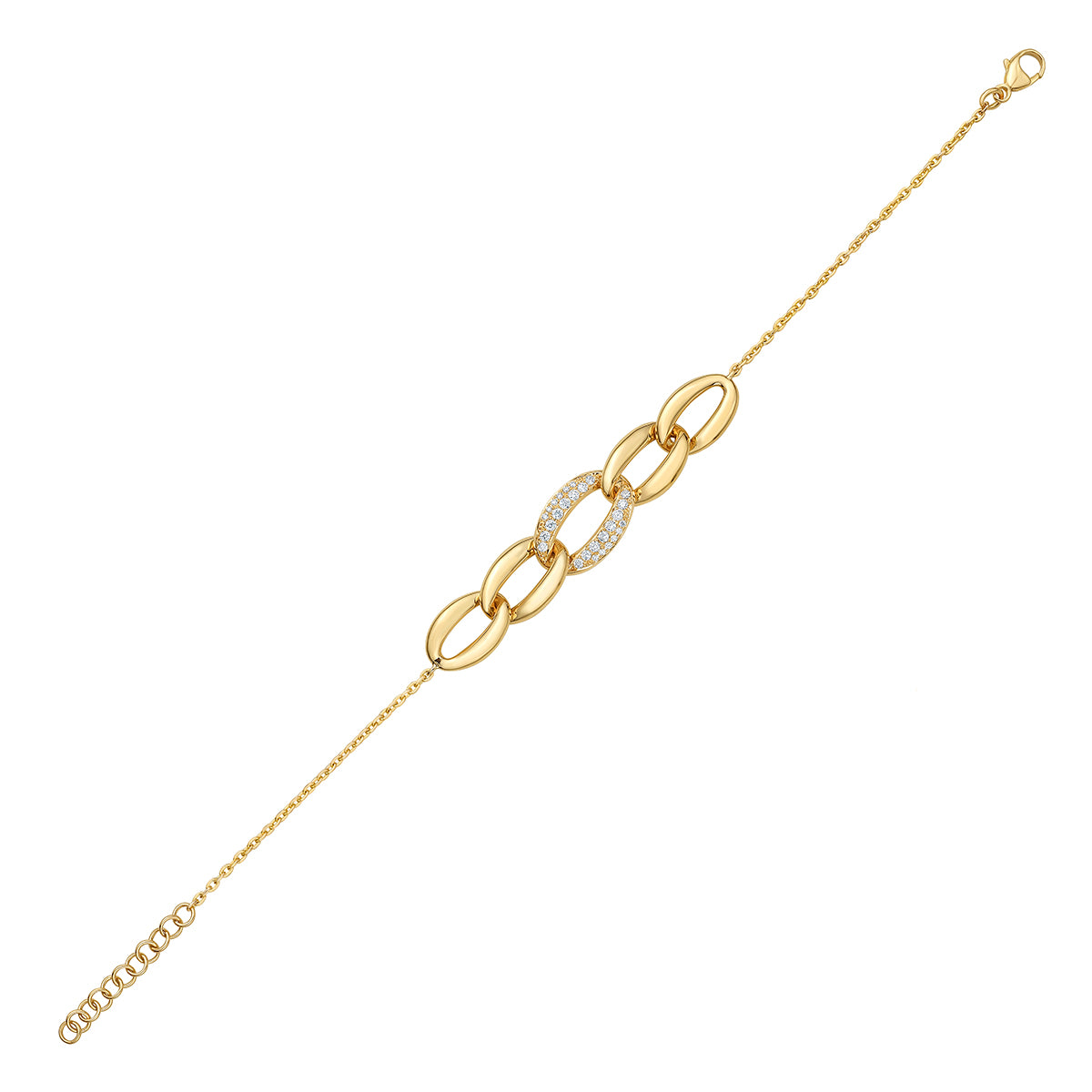 14K Yellow Gold Diamond Bracelet, 0.24ct