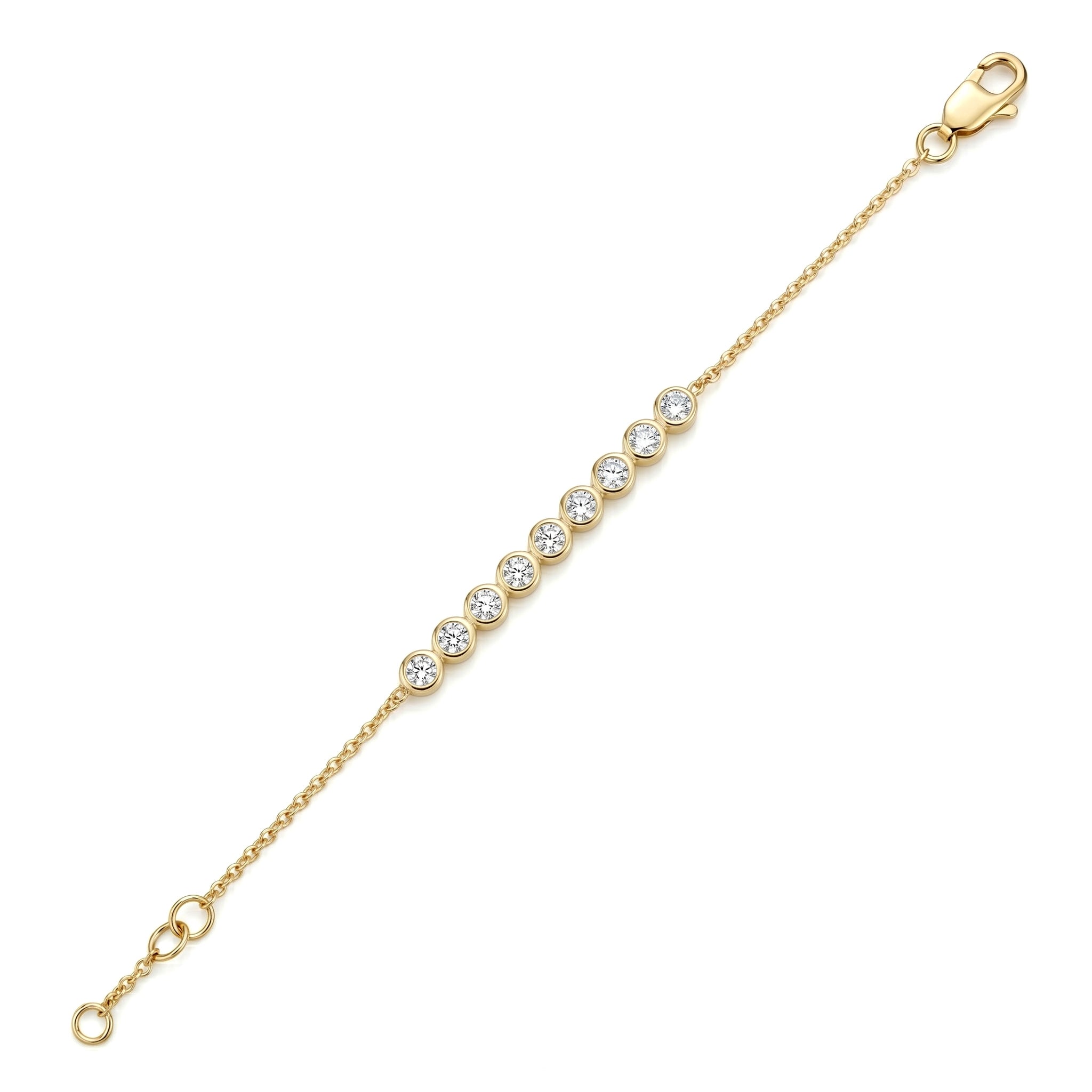 AB157094Y - Bracelet 14KY/2.3G 10RD-0.30CT