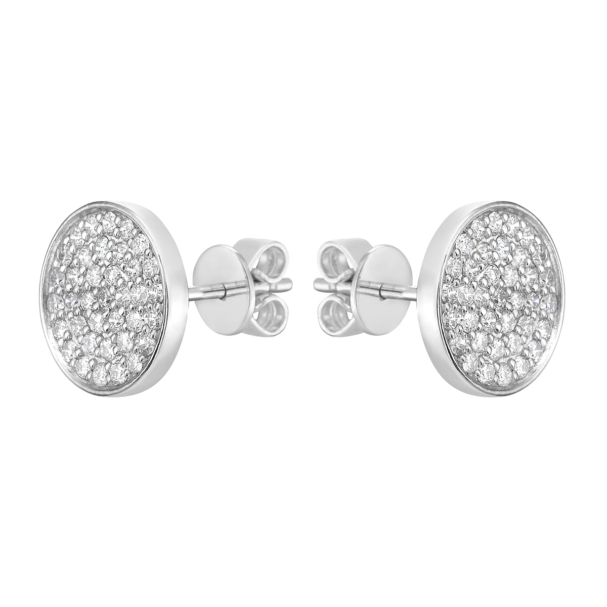 18K White Gold Diamond Stud Earrings, 1.35ct