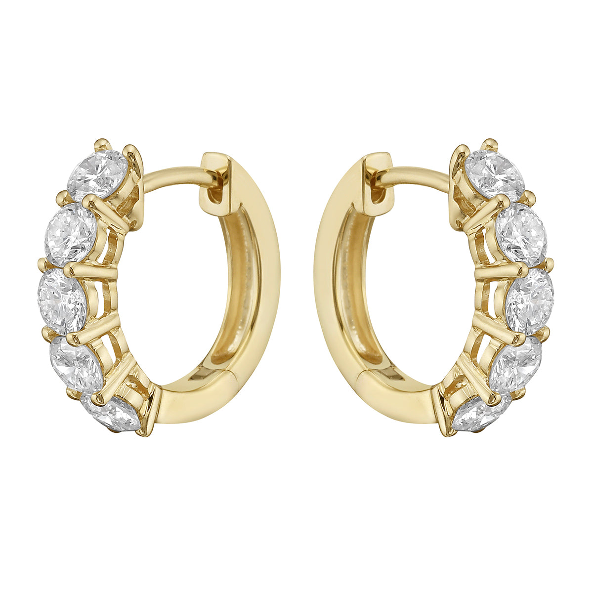 18K Yellow Gold Diamond Earrings, 1.37ct