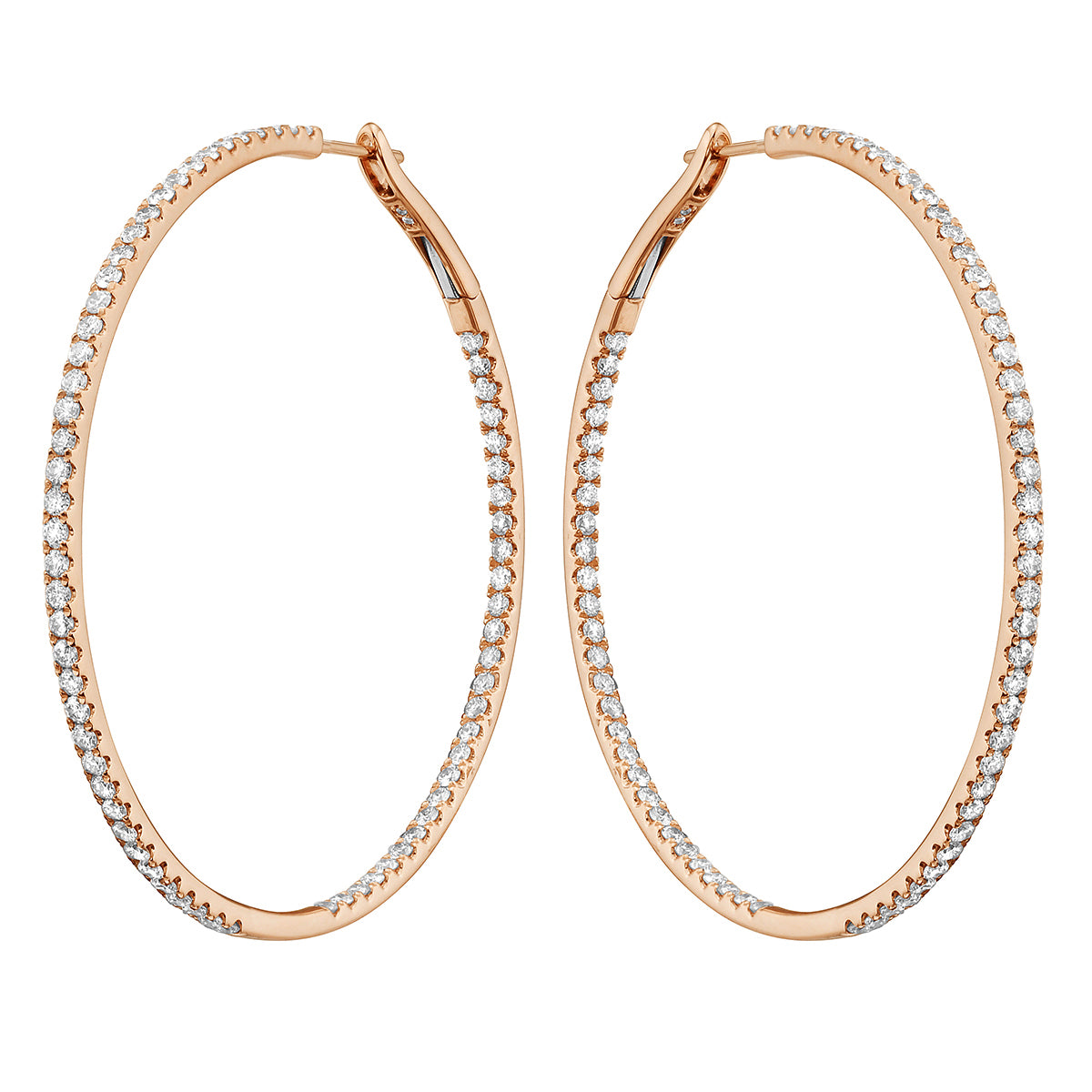 18K Rose Gold Diamond Earrings, 2.39ct
