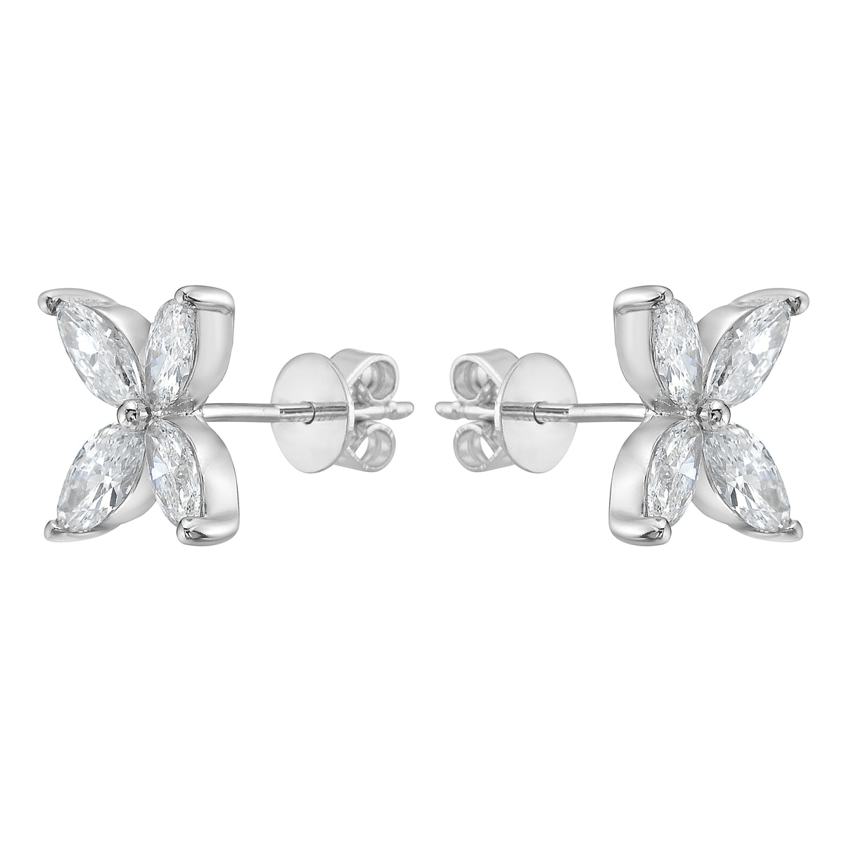 18K White Gold Diamond Earrings, 0.62ct