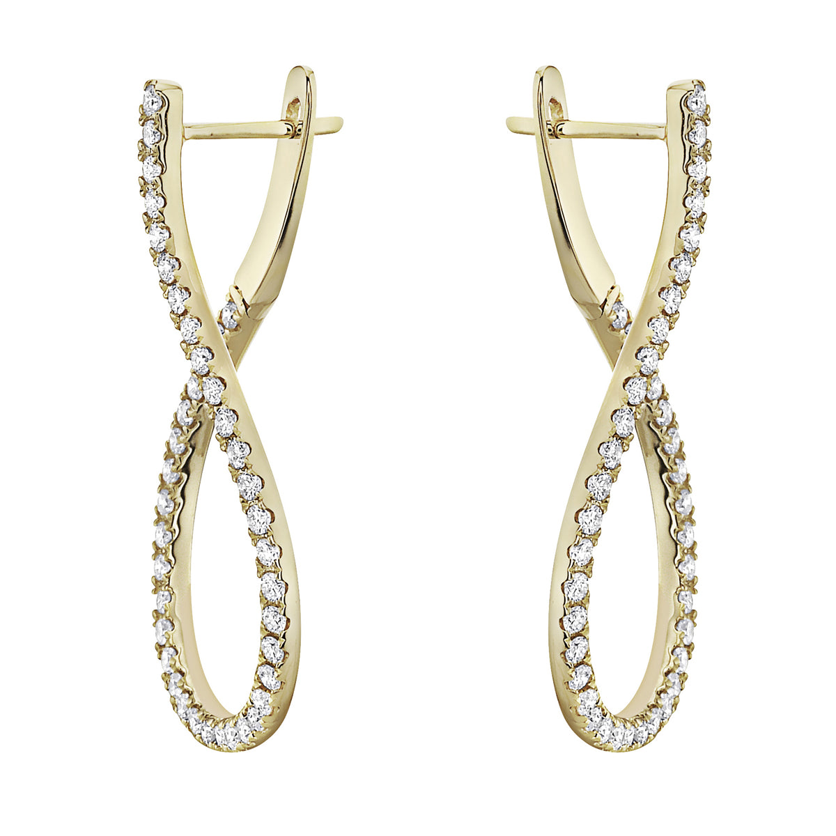 14K Yellow Gold Infinity Earring, 1.25ct