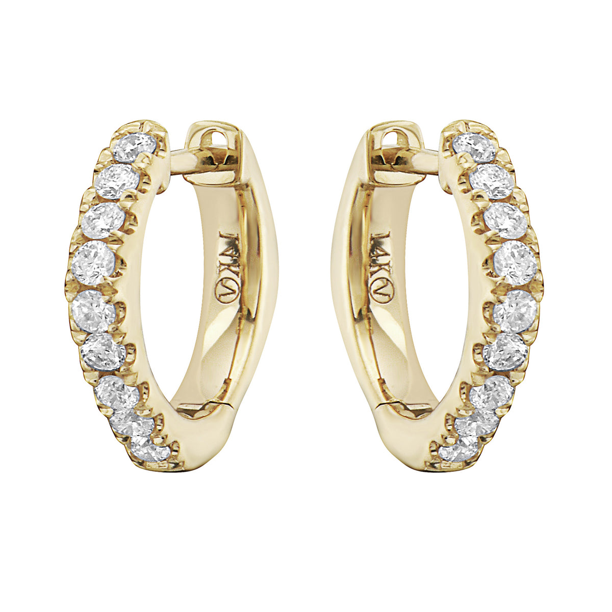 14K Yellow Gold Point Huggie, 0.25ct