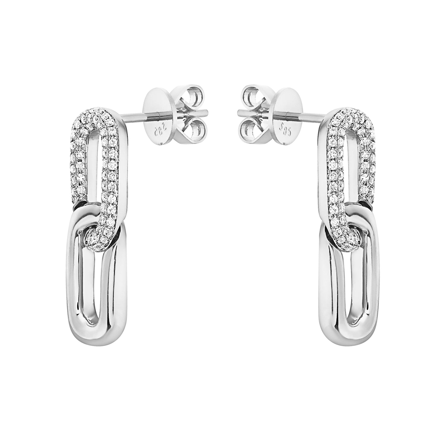 14K White Gold Hug Earring, 0.46ct