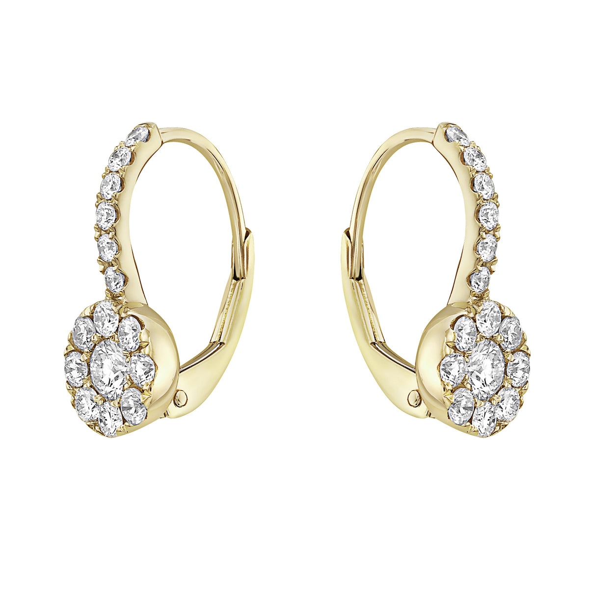 14K Yellow Gold Hook Dangle Earrings, 0.82ct