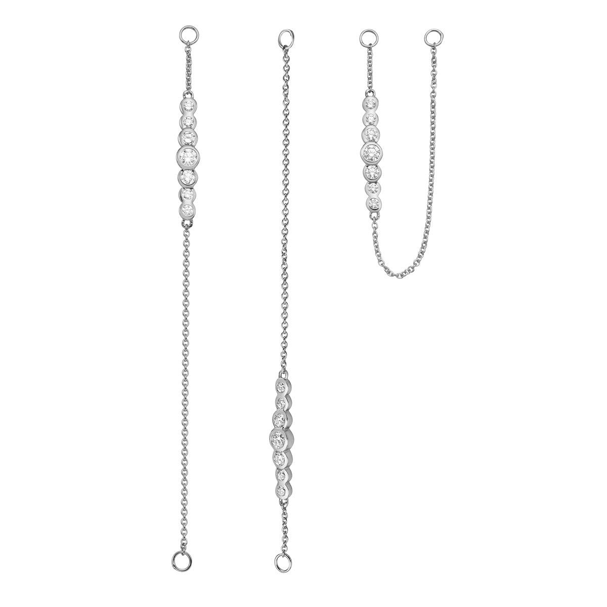 0.7CT White Gold Bezel Drop Dangle Earrings