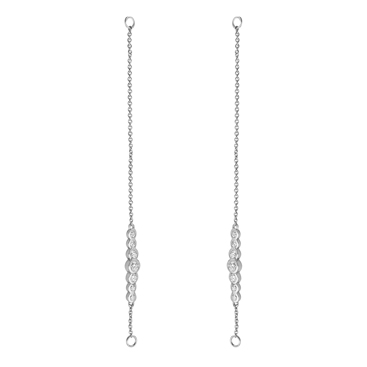 0.7CT White Gold Bezel Drop Dangle Earrings
