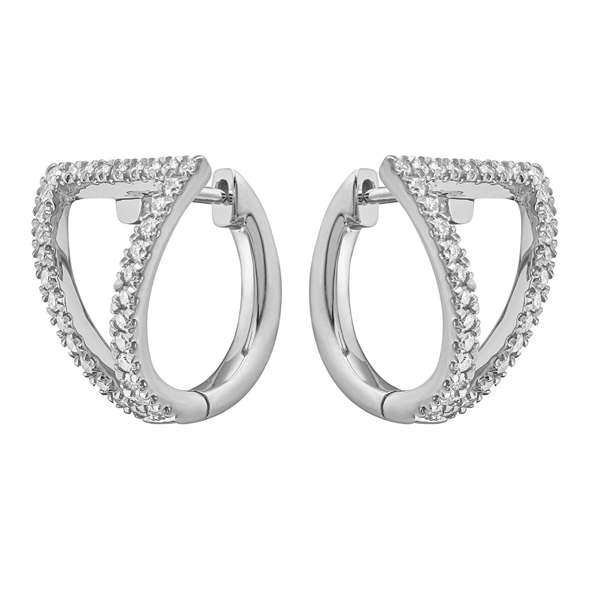18K White Gold Diamond Earrings, 0.41ct