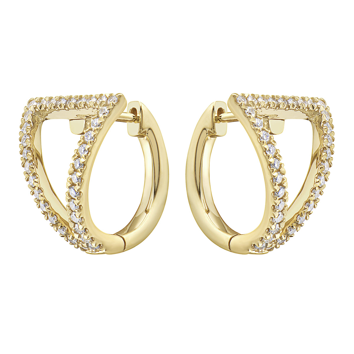 14K Yellow Gold Deco Earring, 0.41ct