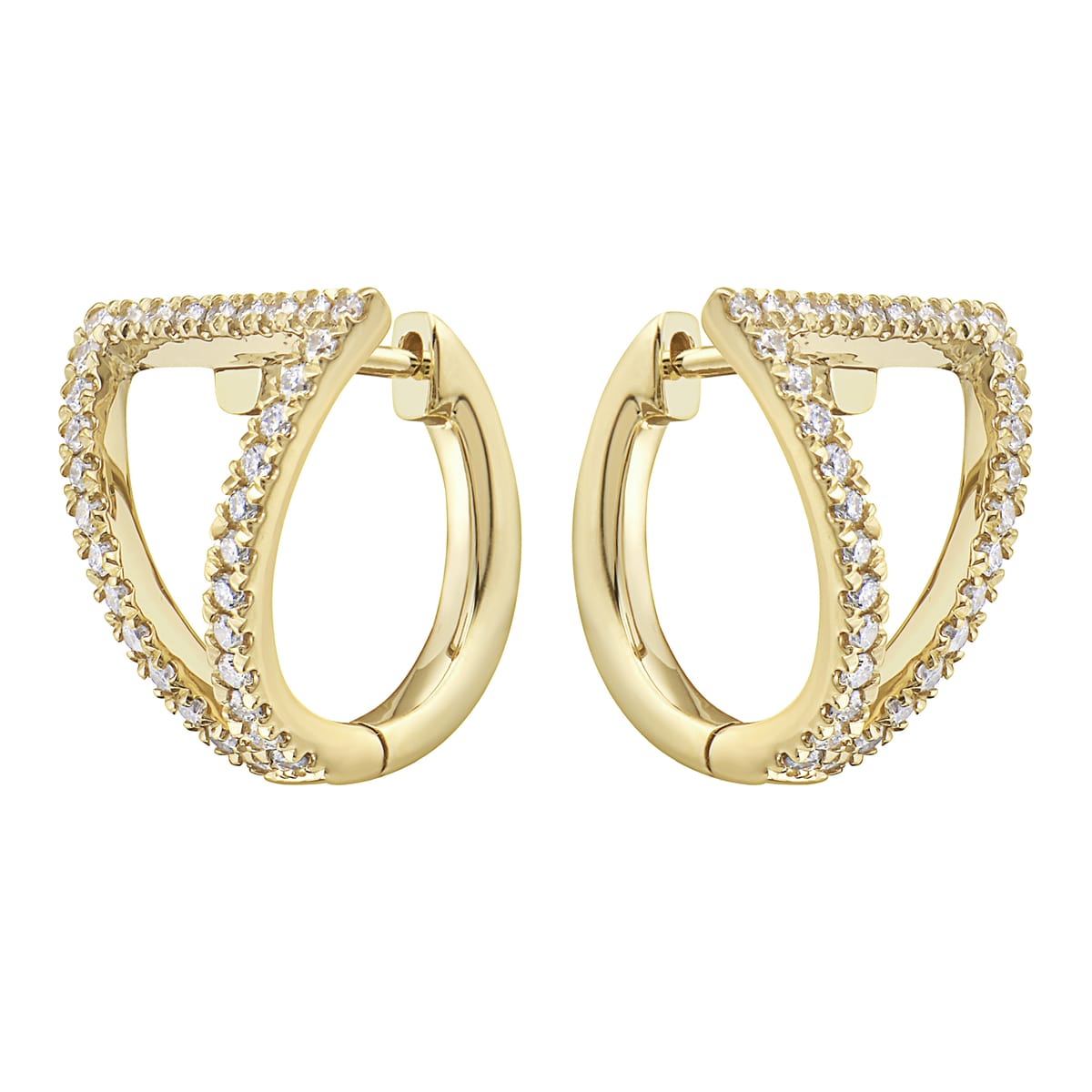 14K Yellow Gold Deco Earring, 0.41ct