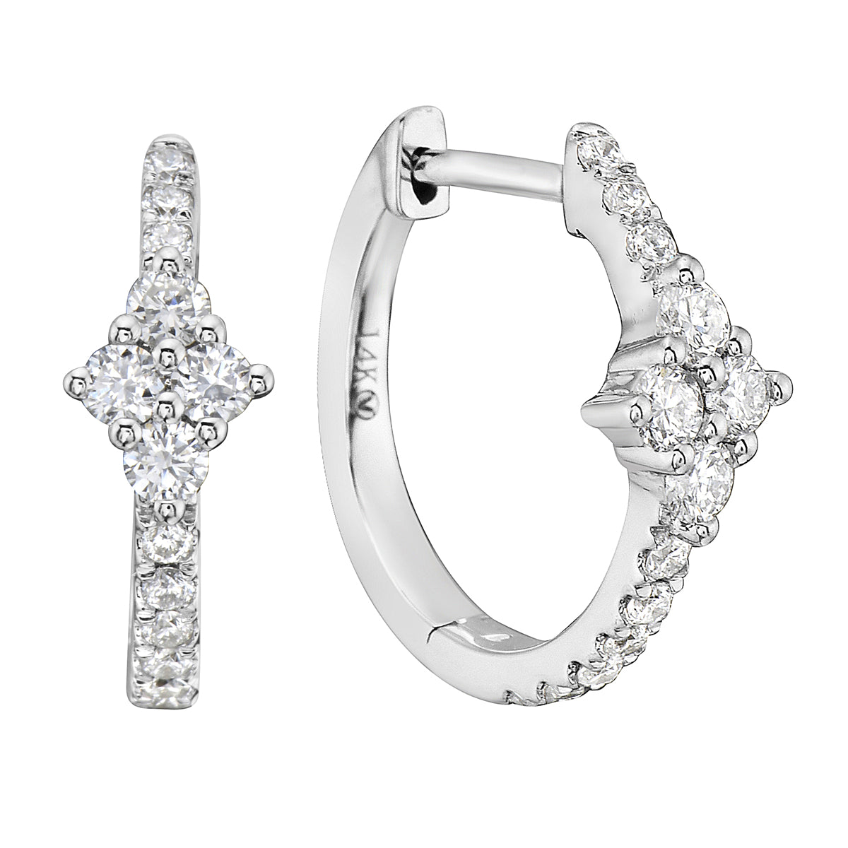 White Gold Diamond Hoops