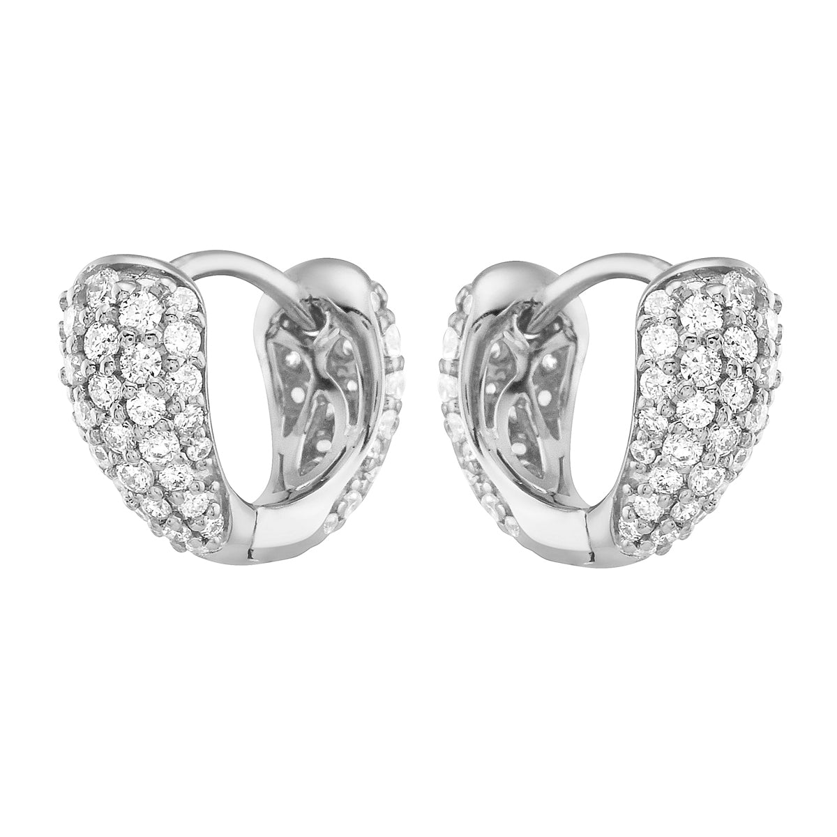 18K White Gold Diamond Earrings, 0.57ct