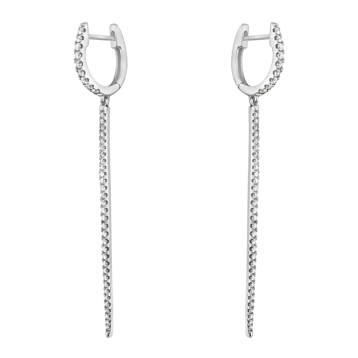 18K White Gold Diamond Earrings, 0.52ct