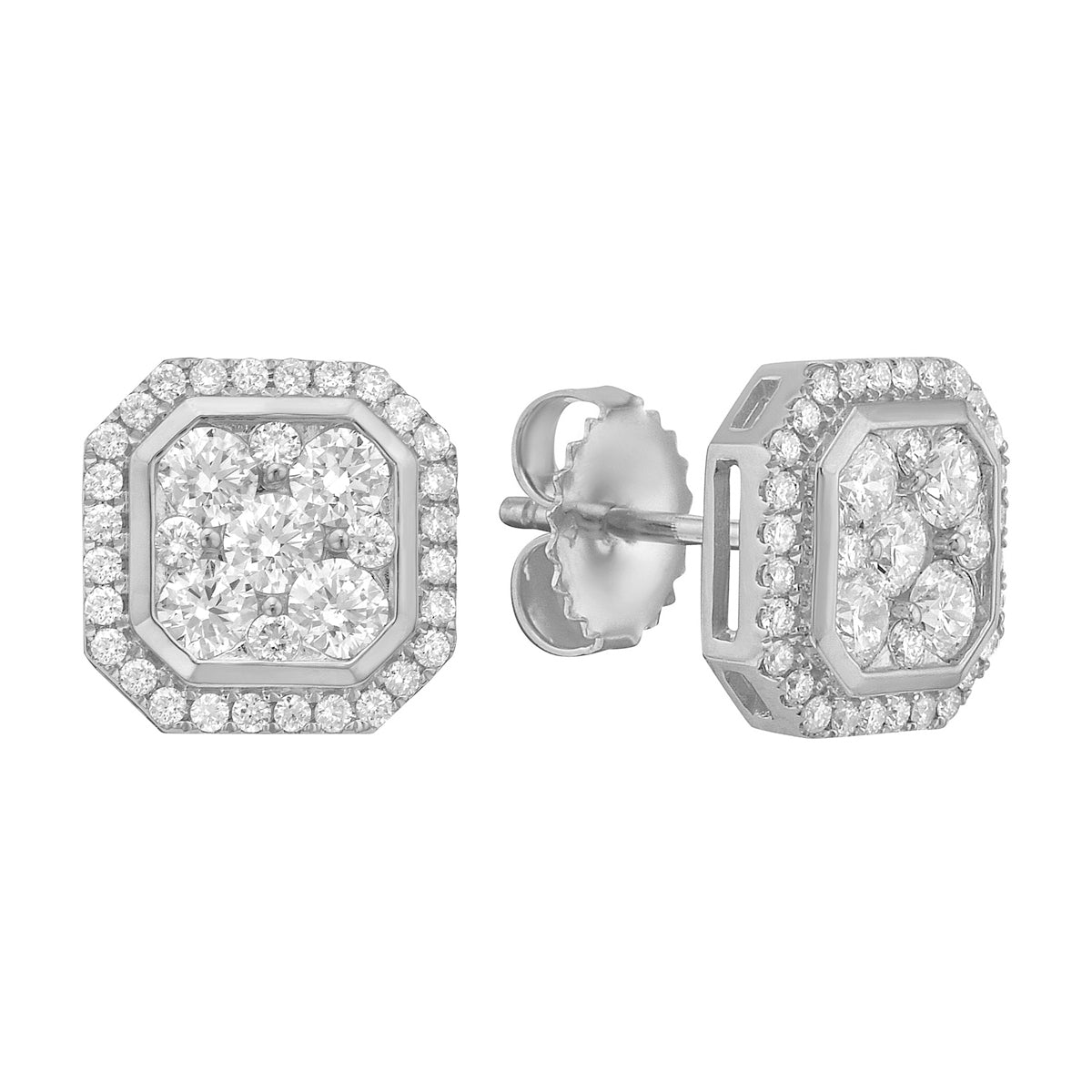 AE155076 - Earrings 14KW/2.4G 10RD-0.79CT 64RD-0.35CT