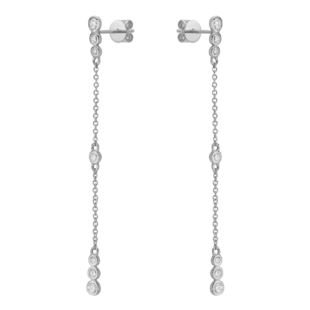 14K White Gold Diamond Earrings, 0.35ct