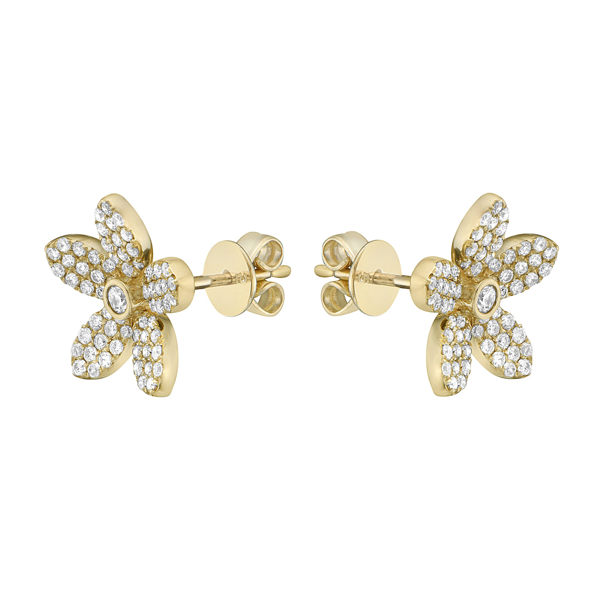 14K Yellow Gold Diamond Earrings, 0.54ct