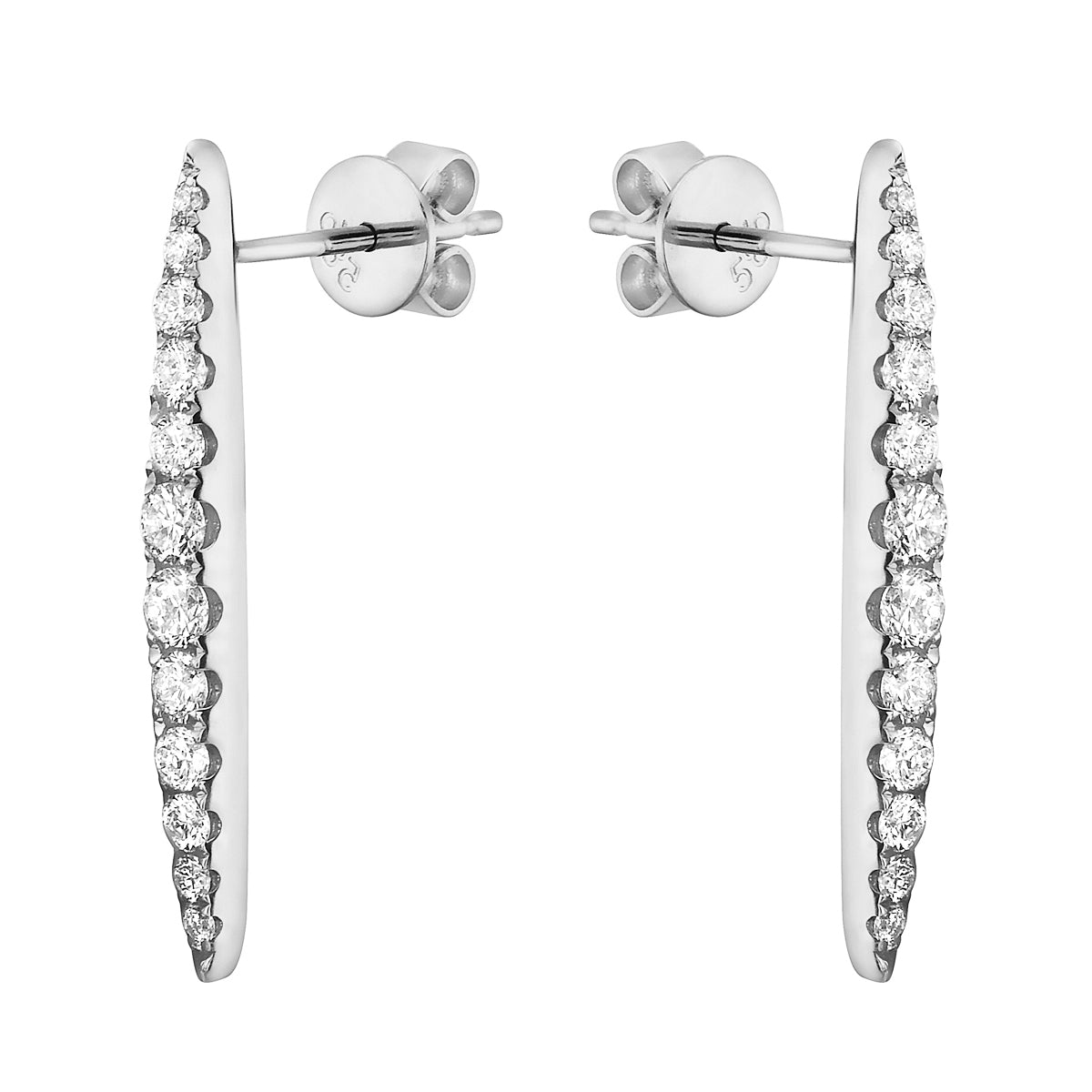 18K White Gold Diamond Earrings, 0.47ct