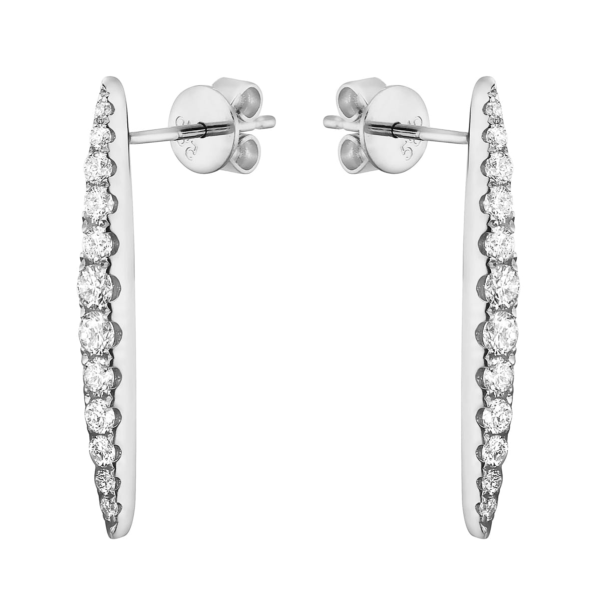 White Gold Surfboard Diamond Drop Earrings, 0.52ct