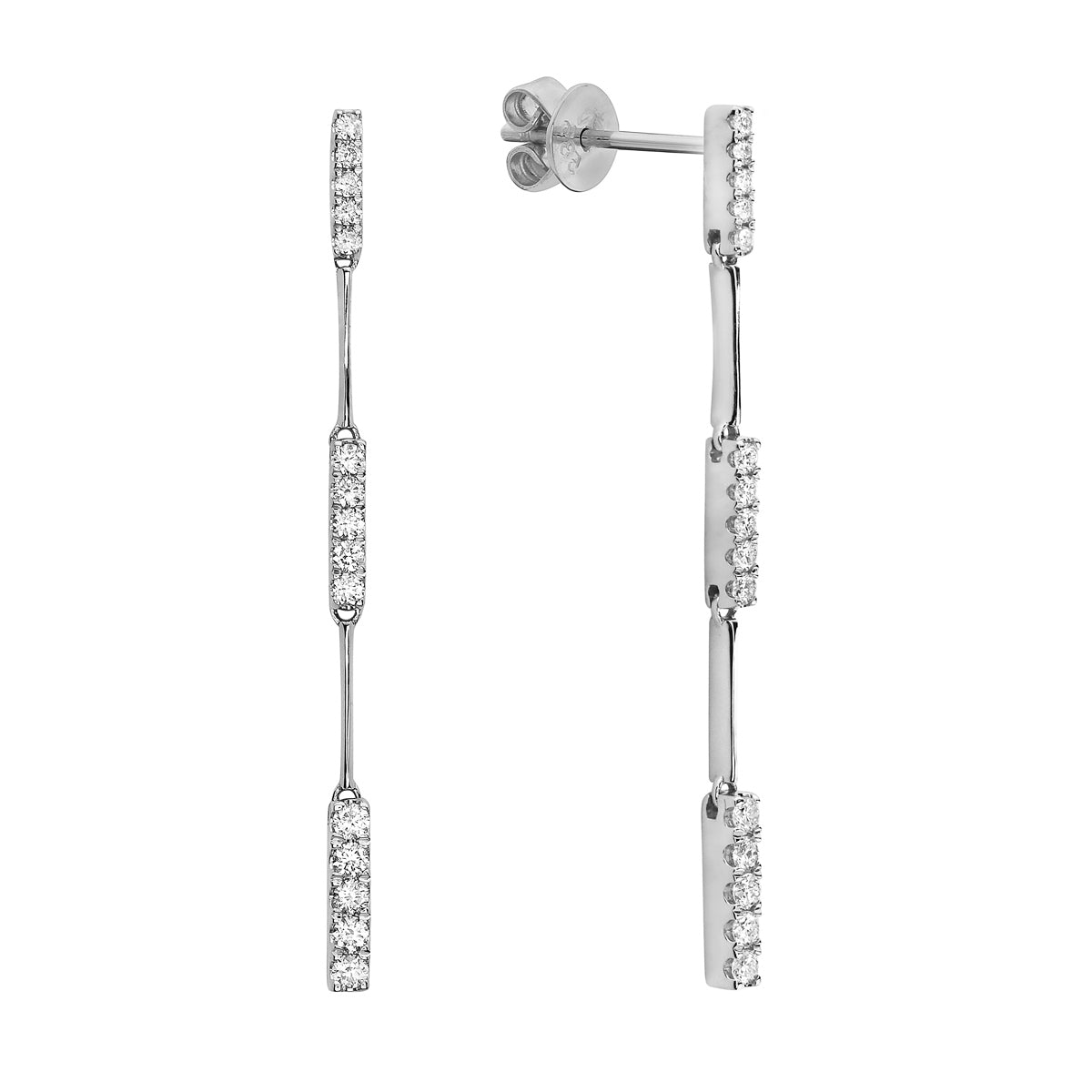 White Gold Diamond Link Drop Earrings