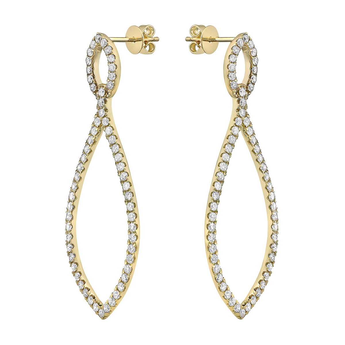 14K Yellow Gold Drop Earrings, 1.41ct