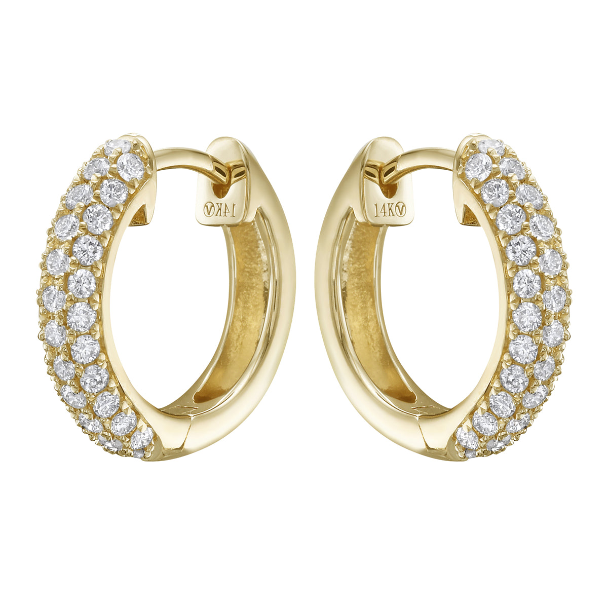 14K Yellow Gold Diamond Earrings, 0.48ct