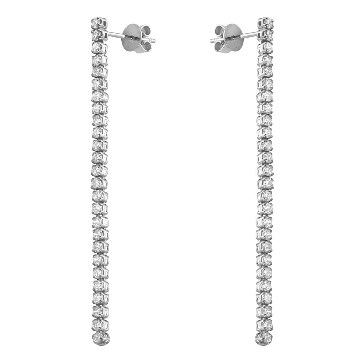 14K White Gold Diamond Hanging Earrings, 1.28ct