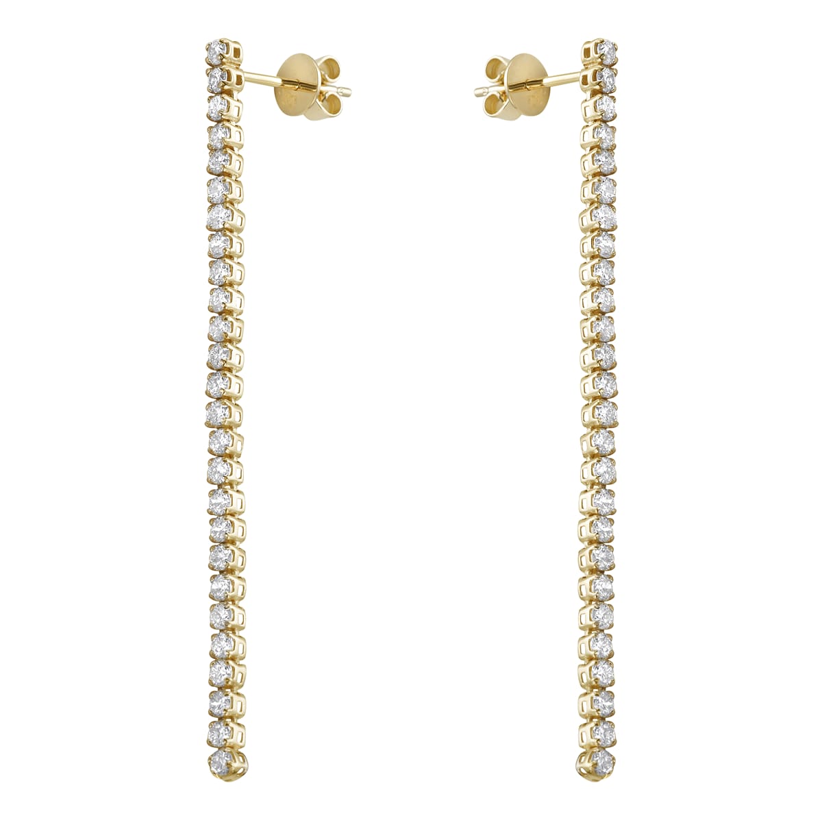 14K Yellow Gold Diamond Earrings, 1.28ct