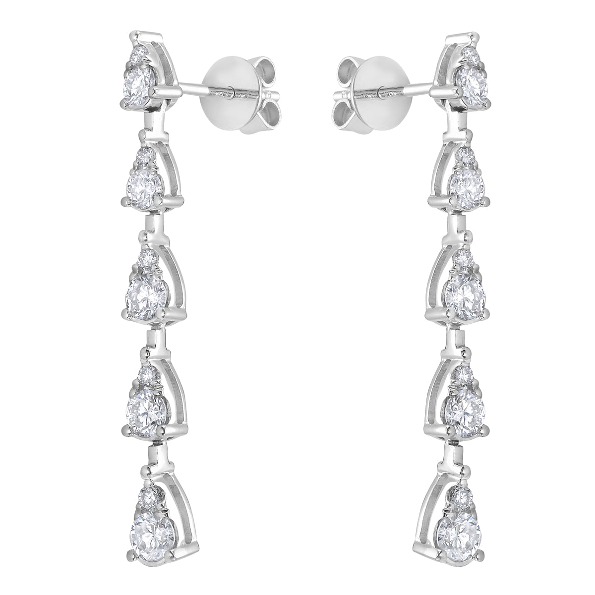 18K White Gold Diamond Earrings, 0.78ct