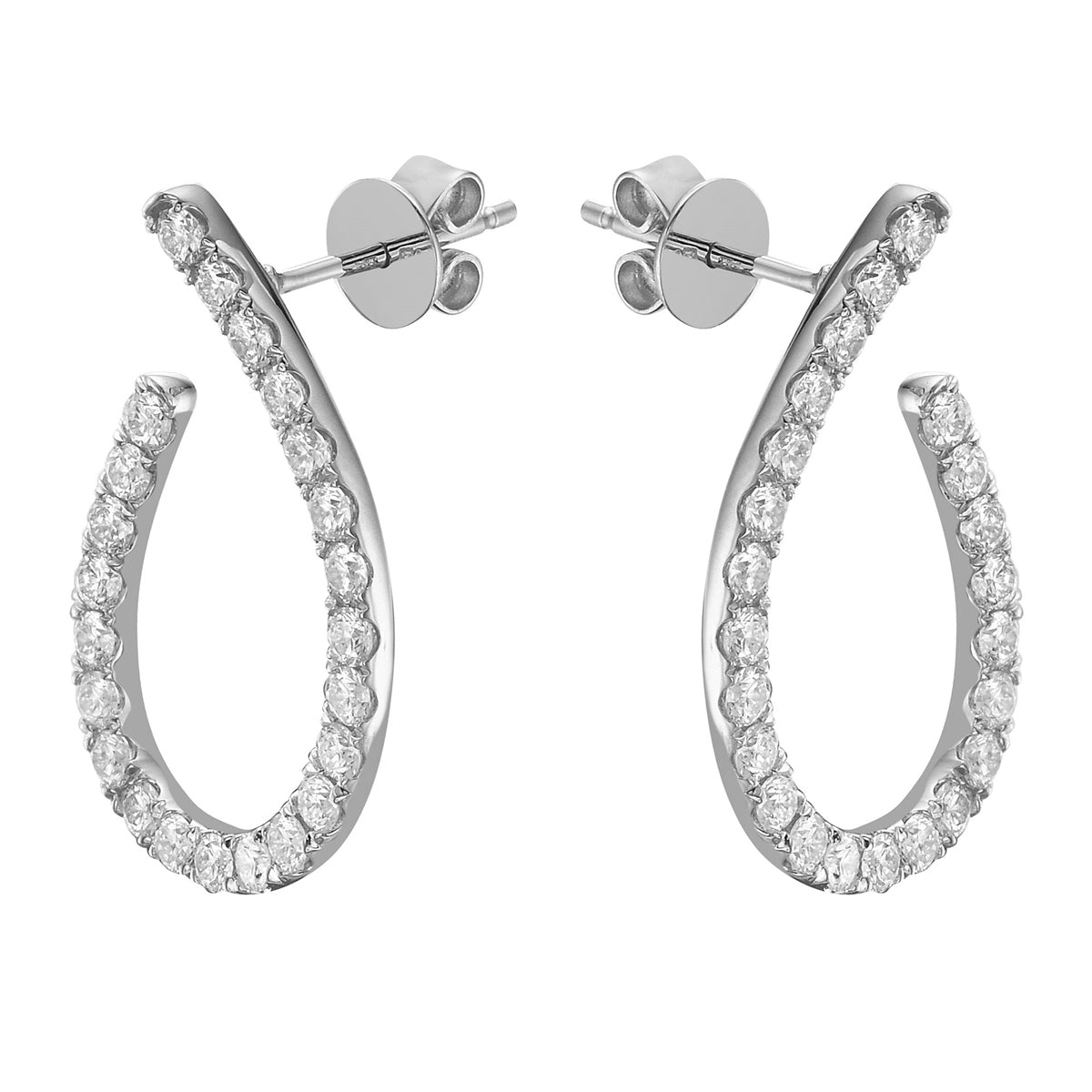 18K White Gold Diamond Earrings, 0.36ct