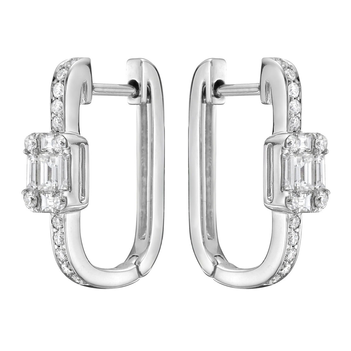 14K White Gold Diamond Earrings, 0.64ct