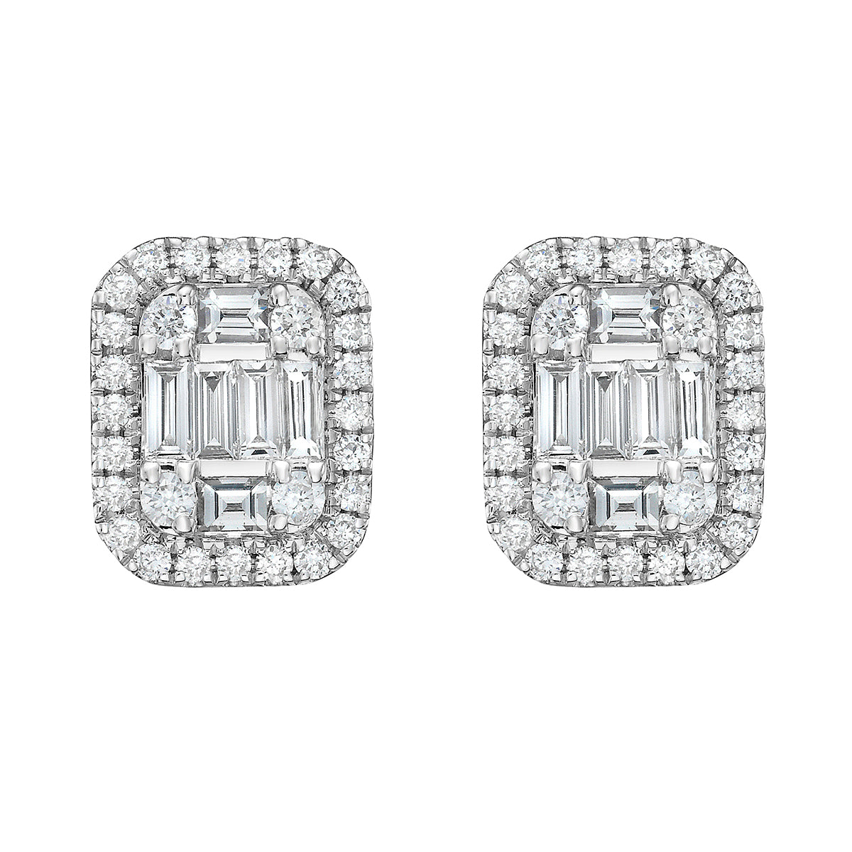 AE155641 - Earrings 14KW/3.1G 56RD-0.36CT 12BD-0.43CT