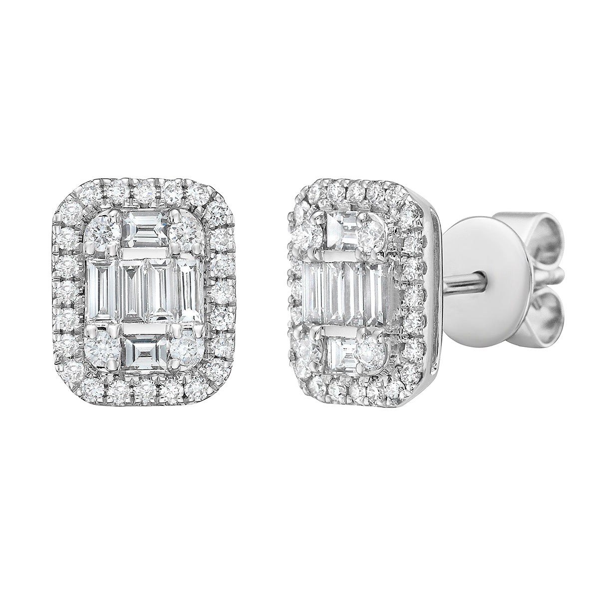 AE155641 - Earrings 14KW/3.1G 56RD-0.36CT 12BD-0.43CT