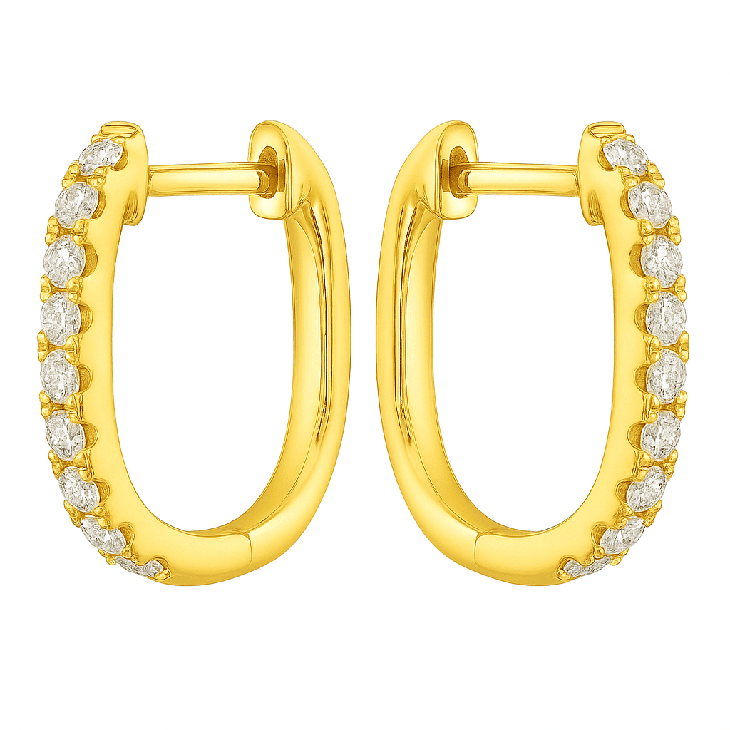14K Yellow Gold Diamond Earrings, 0.32ct