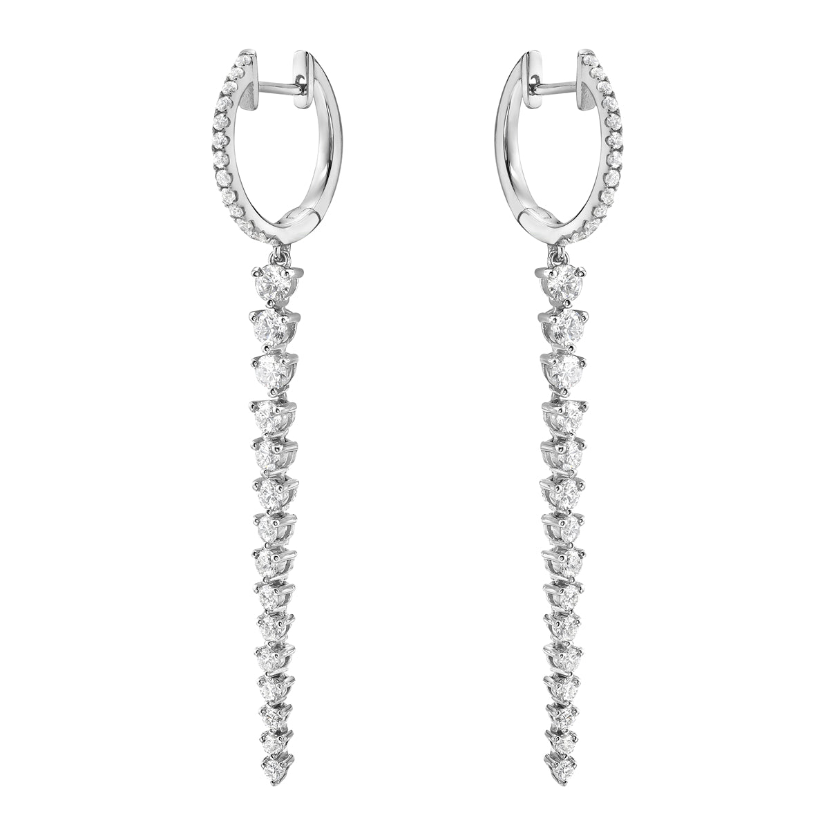 18K White Gold Diamond Earrings, 1.48ct