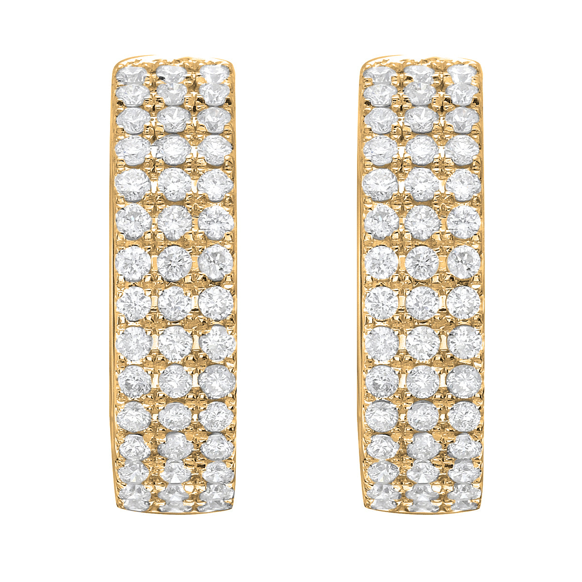 18K Yellow Gold Diamond Earrings, 0.52ct