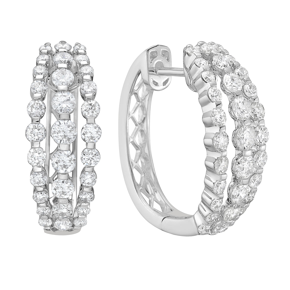 18K White Gold Diamond Earrings, 1.35ct