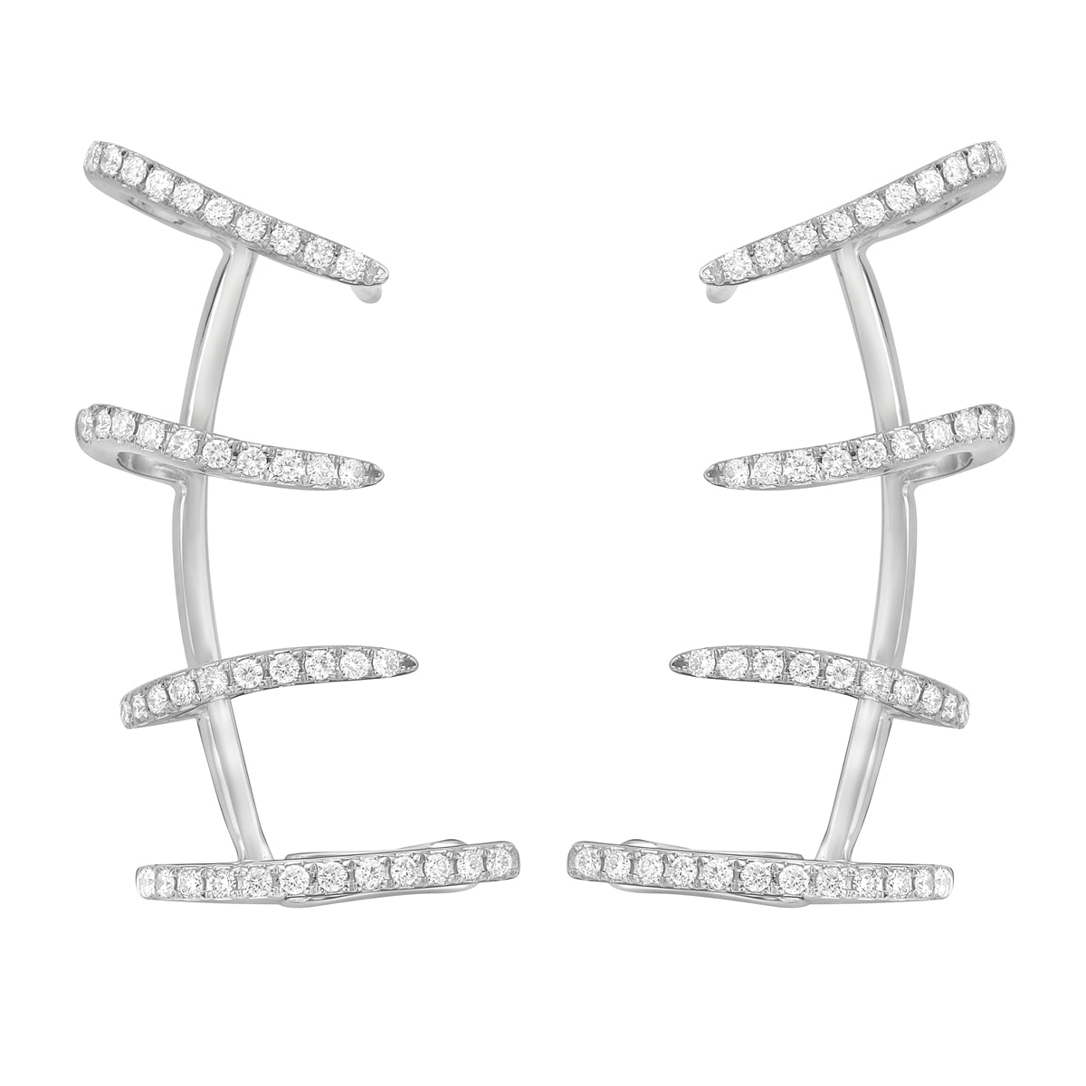 14K White Gold Diamond Earrings, 0.34ct