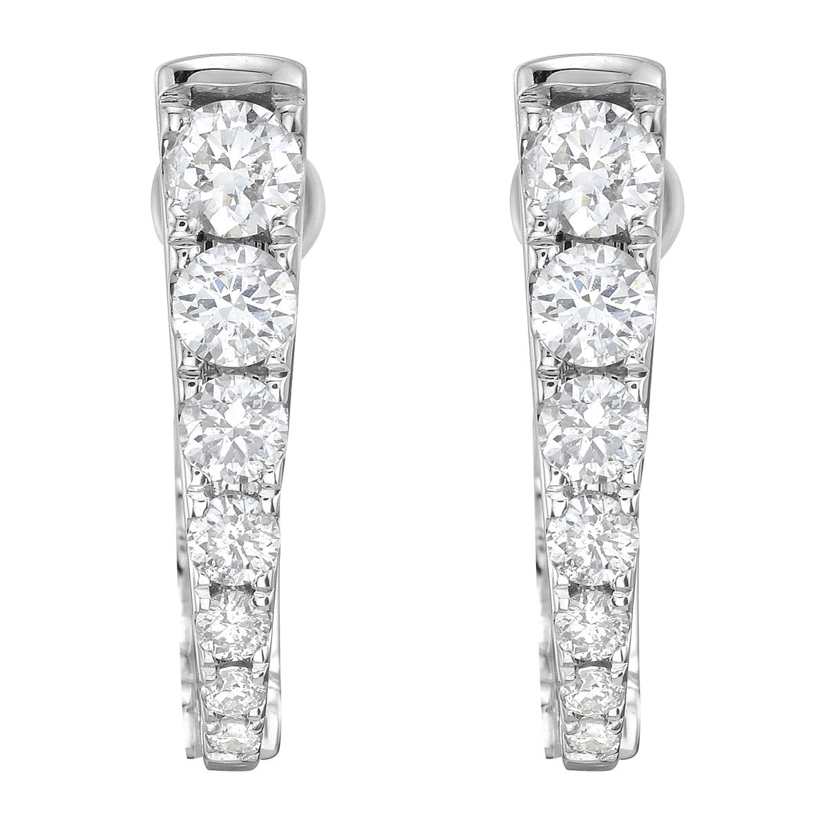 18K White Gold Diamond Earrings, 0.57ct