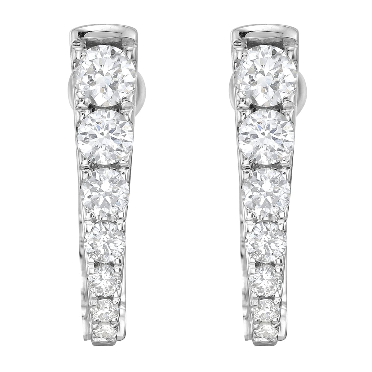 14K White Gold Diamond Earrings, 0.57ct