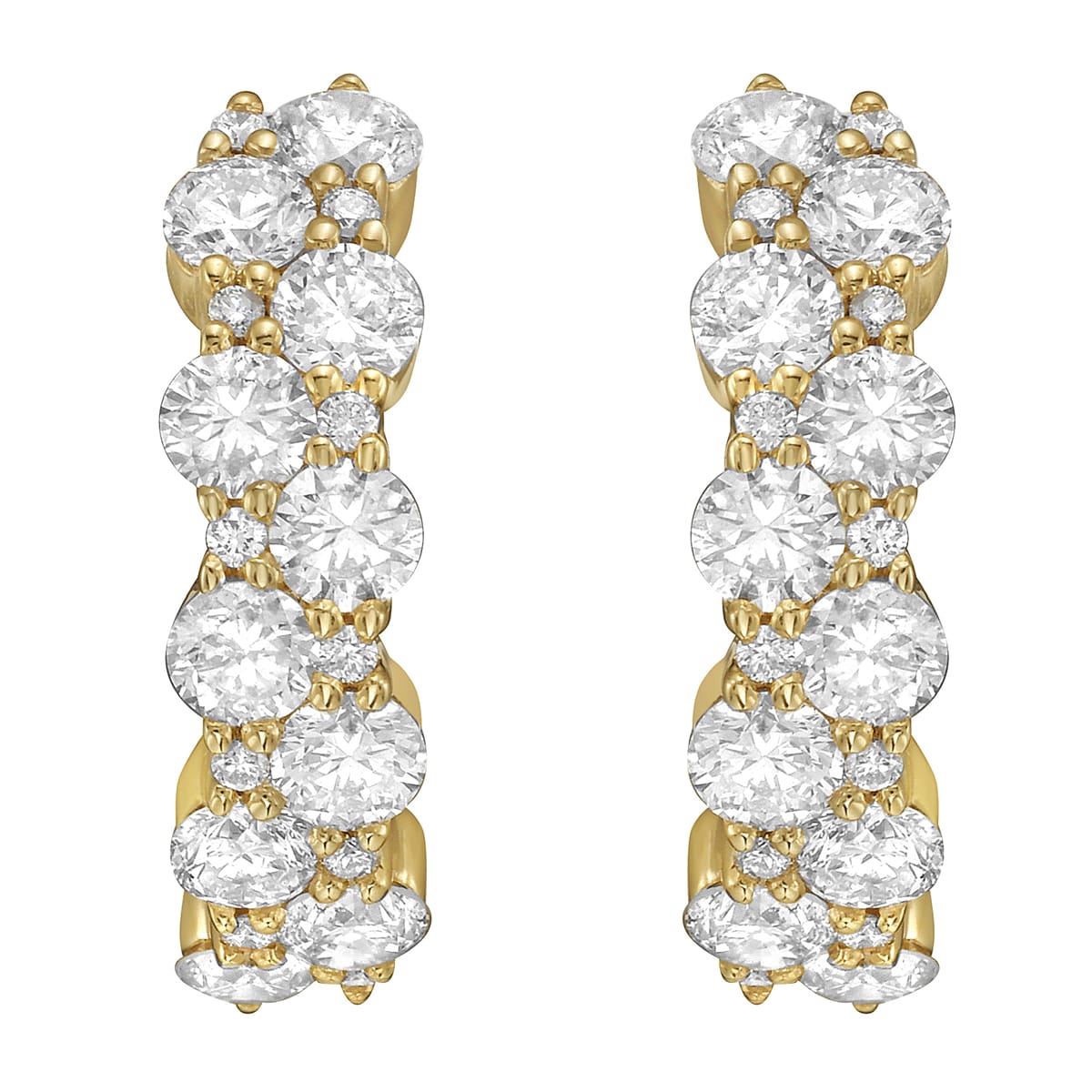 14K Yellow Gold Diamond Earrings, 1.36ct